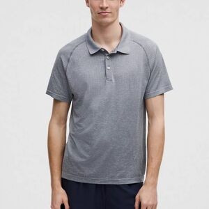 Lululemon Men’s Metal Vent Tech Polo Shirt Gray Size L Short Sleeves